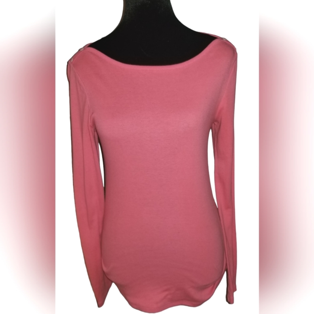 Pink knit Old Navy long sleeve boat neck pullover